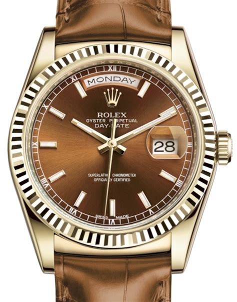 Rolex Day Date Leather Strap Watches 